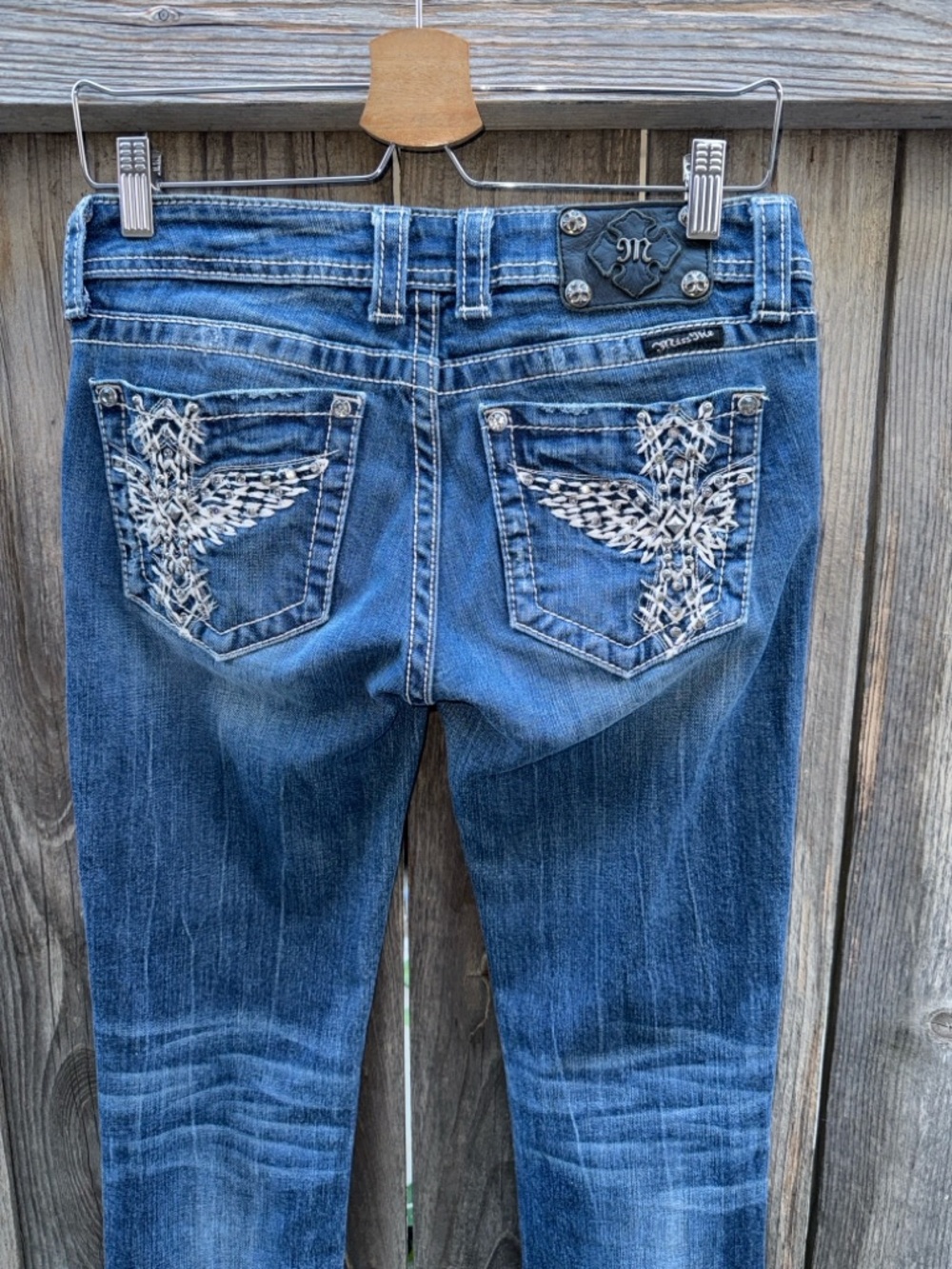 Miss Me Angel Wings Flap Pockets Skinny Jeans Size 28